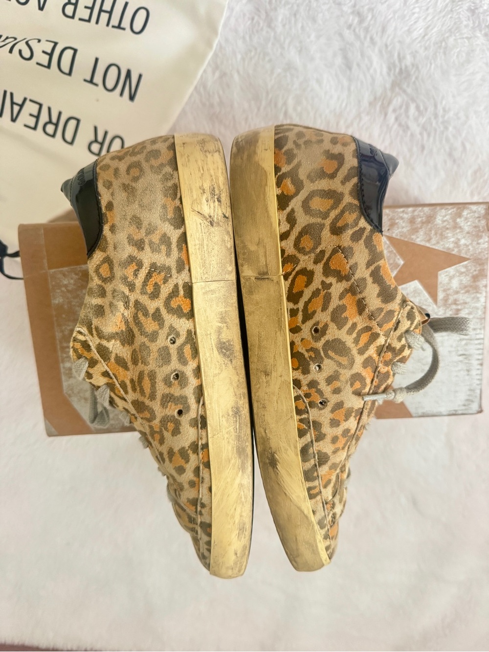 Golden Goose GGDB super star sneakers in leopard / women size 7 - Picture 5 of 10